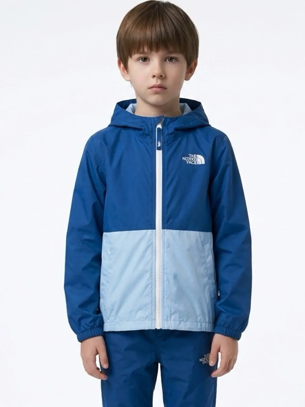 The North Face Blue Hooded Windbreaker Jacket